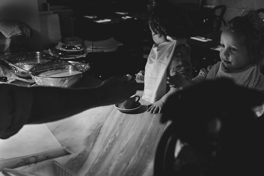 silhouette, black and white, pasta bar, daddy chef, bubs in the kitchen, Partial Tipo 00 cast