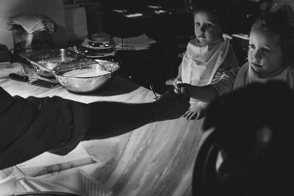 silhouette, black and white, pasta bar, daddy chef, bubs in the kitchen, Partial Tipo 00 cast
