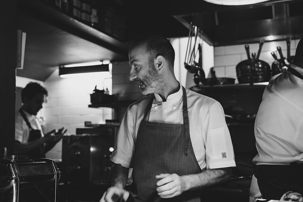 silhouette, black and white, pasta bar, daddy chef, bubs in the kitchen, Partial Tipo 00 cast