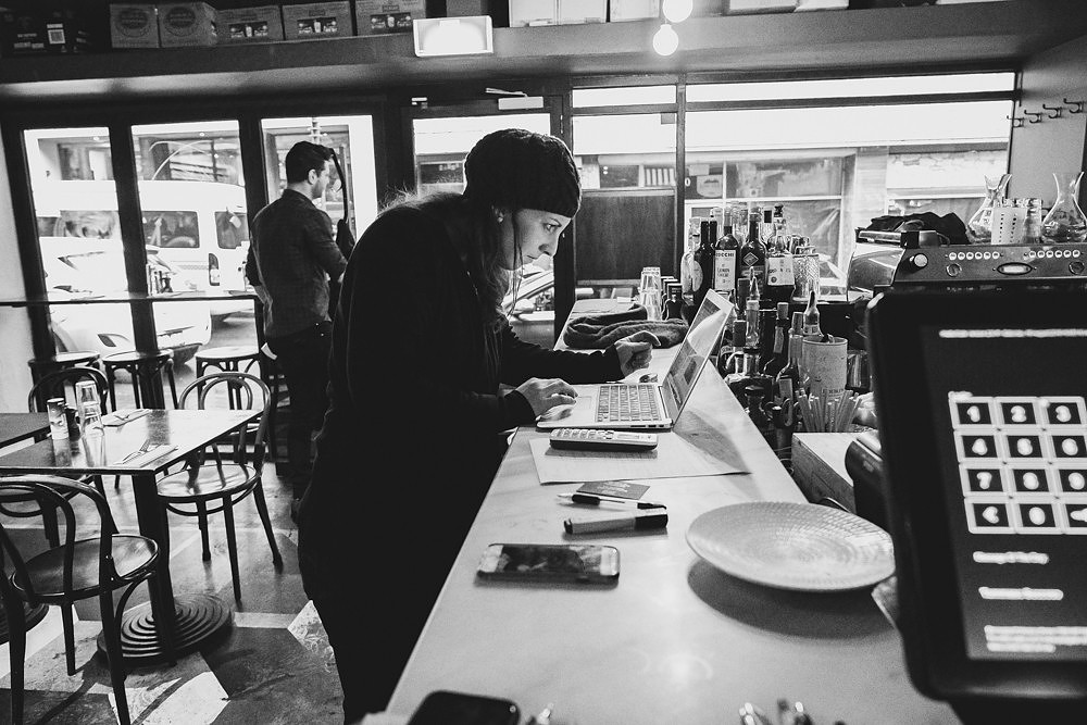 silhouette, black and white, pasta bar, daddy chef, bubs in the kitchen, Partial Tipo 00 cast