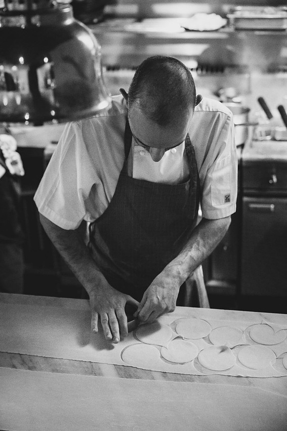 silhouette, black and white, pasta bar, daddy chef, bubs in the kitchen, Partial Tipo 00 cast
