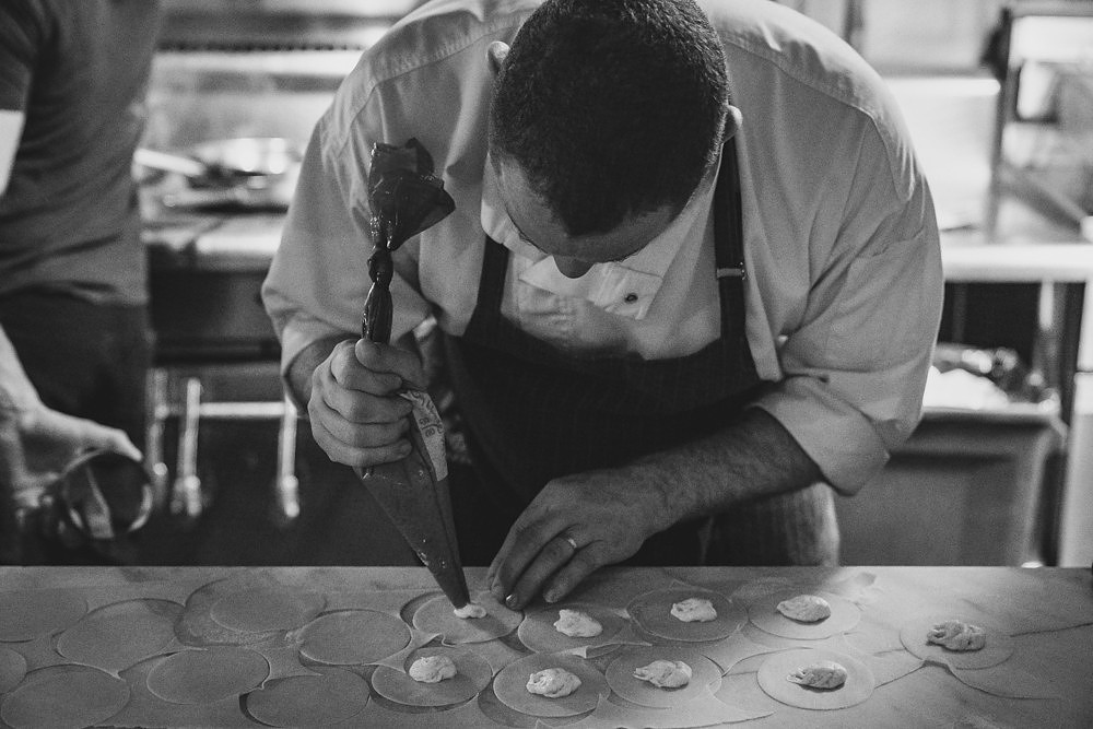 silhouette, black and white, pasta bar, daddy chef, bubs in the kitchen, Partial Tipo 00 cast
