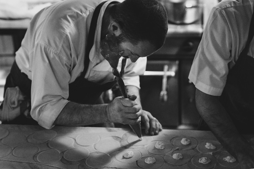 silhouette, black and white, pasta bar, daddy chef, bubs in the kitchen, Partial Tipo 00 cast