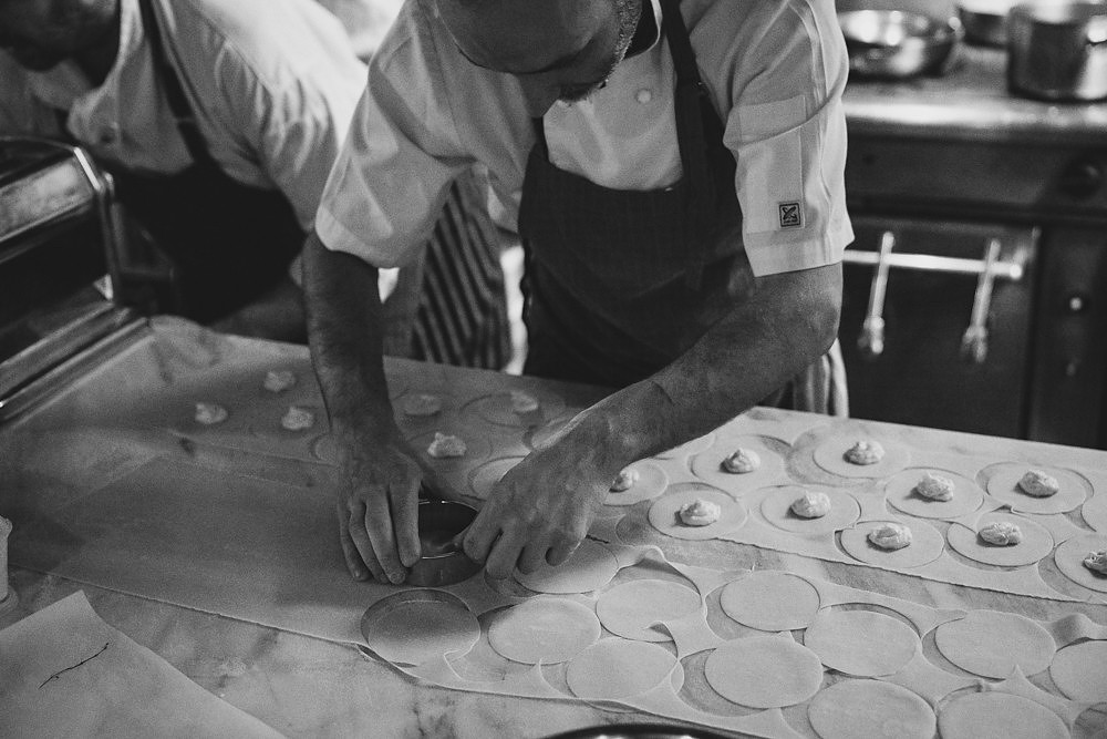 silhouette, black and white, pasta bar, daddy chef, bubs in the kitchen, Partial Tipo 00 cast