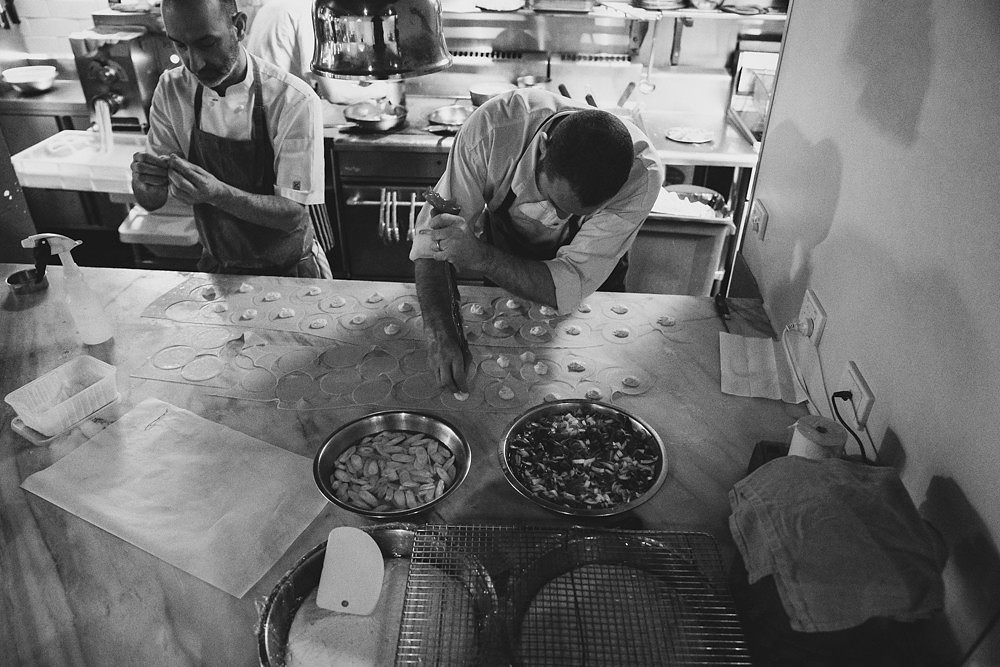 silhouette, black and white, pasta bar, daddy chef, bubs in the kitchen, Partial Tipo 00 cast